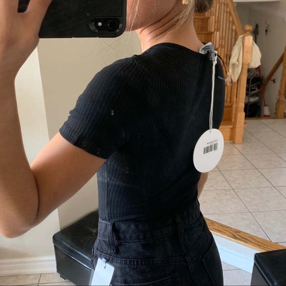 Princess Polly Black Ribbed Corset Bodysuit - Picture 4 of 4